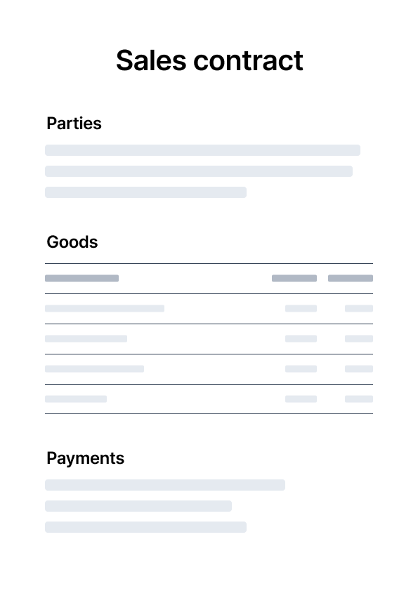 sales contracts